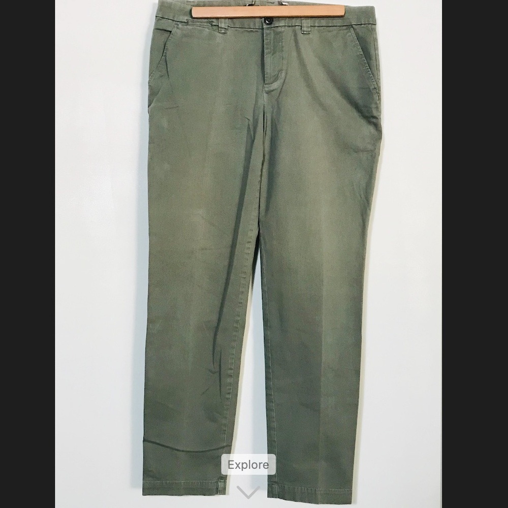 GAP khakis Chino Pants Green Straight Size 10